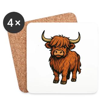 Highland Cow - Coasters (set of 4) - white - Front