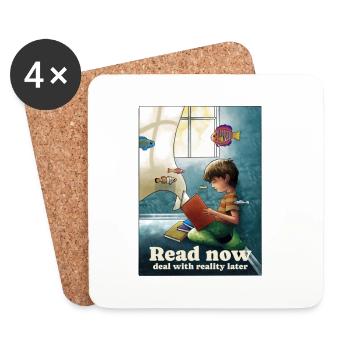 Reading below the surface - Coasters (set of 4) - white - Front