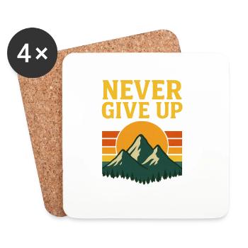 Motivating mountain landscape with sunset - Coasters (set of 4) - white - Front
