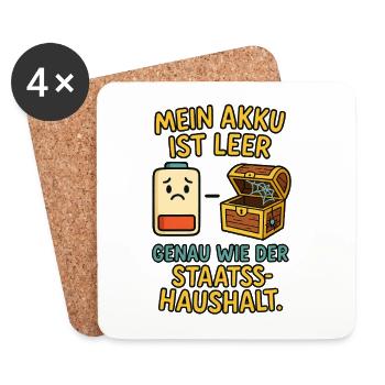 Batterie amusante avec coffre au trésor Detox - Dessous de verre (lot de 4) - blanc - Devant