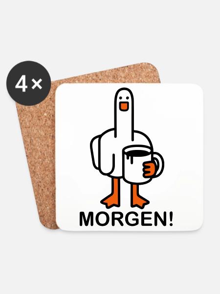Guten Morgen! - Untersetzer (4er-Set) - Weiß