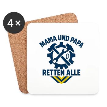 Mother Father Rescue Team Design - Coasters (set of 4) - white - Front