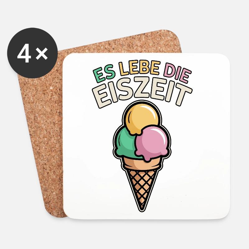 Es lebe die Eiszeit - eiscreme - Untersetzer (4er-Set) - Weiß