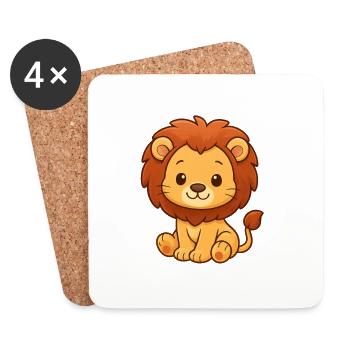 Design mignon de Lion Kush - Dessous de verre (lot de 4) - blanc - Devant