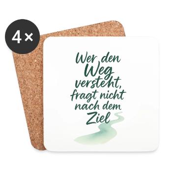 Motivierendes Zitat mit Wasserwegelementen - Untersetzer (4er-Set) - Weiß - Vorne