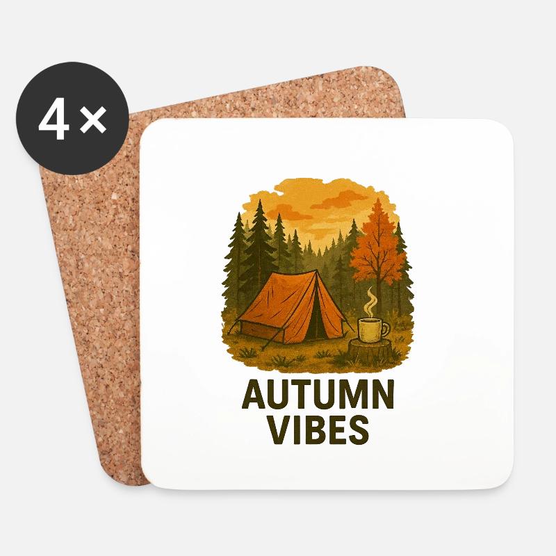 Herbststimmung Outdoor Camping Design - Untersetzer (4er-Set) - Weiß