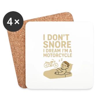Motorcycles snoring - Coasters (set of 4) - white - Front