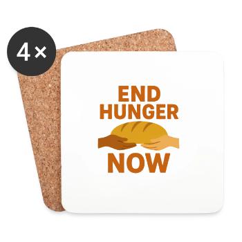 End Hunger Now Bread Icon - Coasters (set of 4) - white - Front