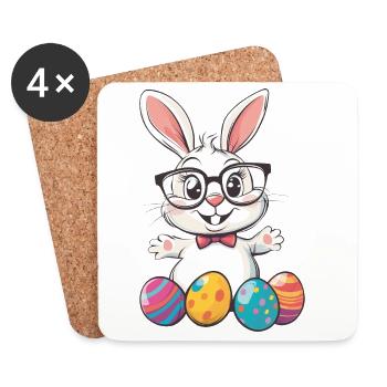 Osterhase - Untersetzer (4er-Set) - Weiß - Vorne