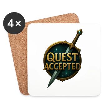 Quest_Accepted - Untersetzer (4er-Set) - Weiß - Vorne