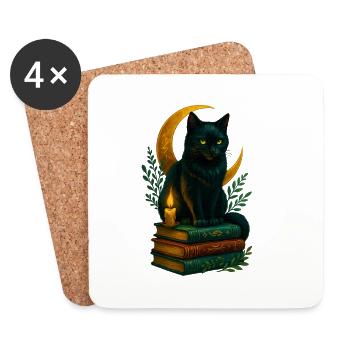 Enchanting_black_cat - Untersetzer (4er-Set) - Weiß - Vorne