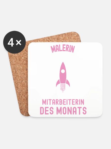 Beste Malerin Mitarbeiterin des Monats Malerei - Untersetzer (4er-Set) - Weiß