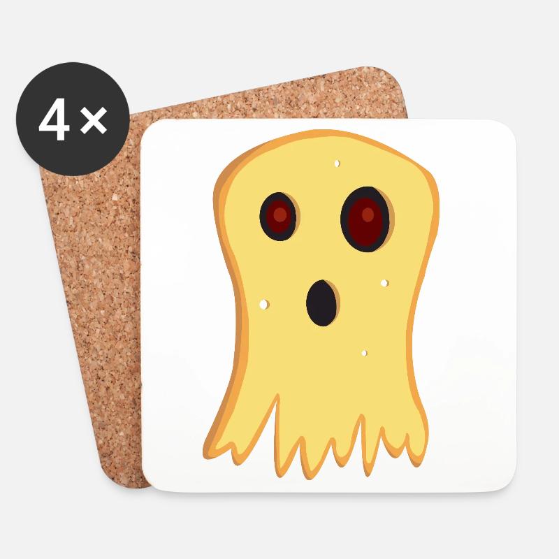 cheese ghost halloween - Coasters (set of 4) - white