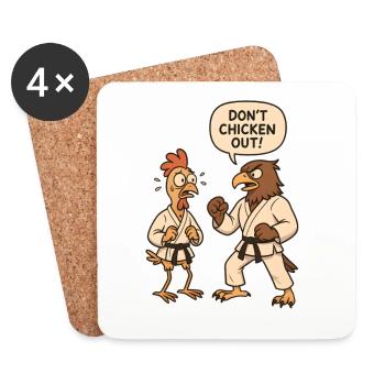 Don't chicken out - Untersetzer (4er-Set) - Weiß - Vorne