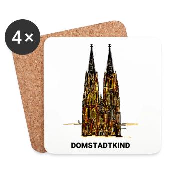 Kölner Dom - Domstadtkind - Untersetzer (4er-Set) - Weiß - Vorne