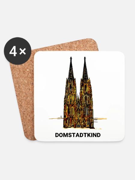 Kölner Dom - Domstadtkind - Untersetzer (4er-Set) - Weiß