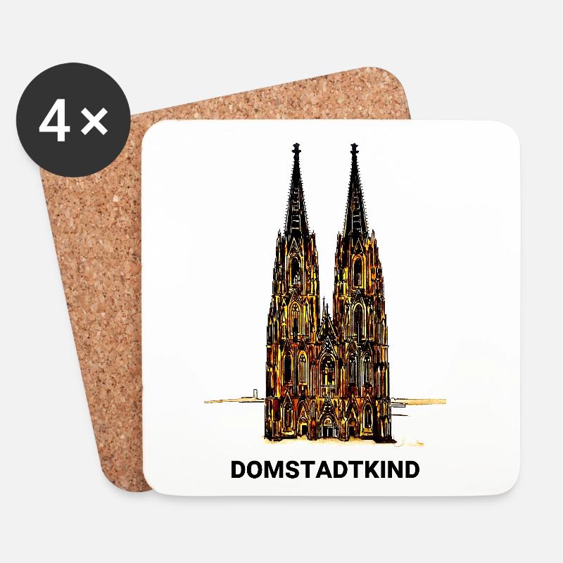 Kölner Dom - Domstadtkind - Untersetzer (4er-Set) - Weiß