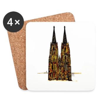 Kölner Dom - Untersetzer (4er-Set) - Weiß - Vorne