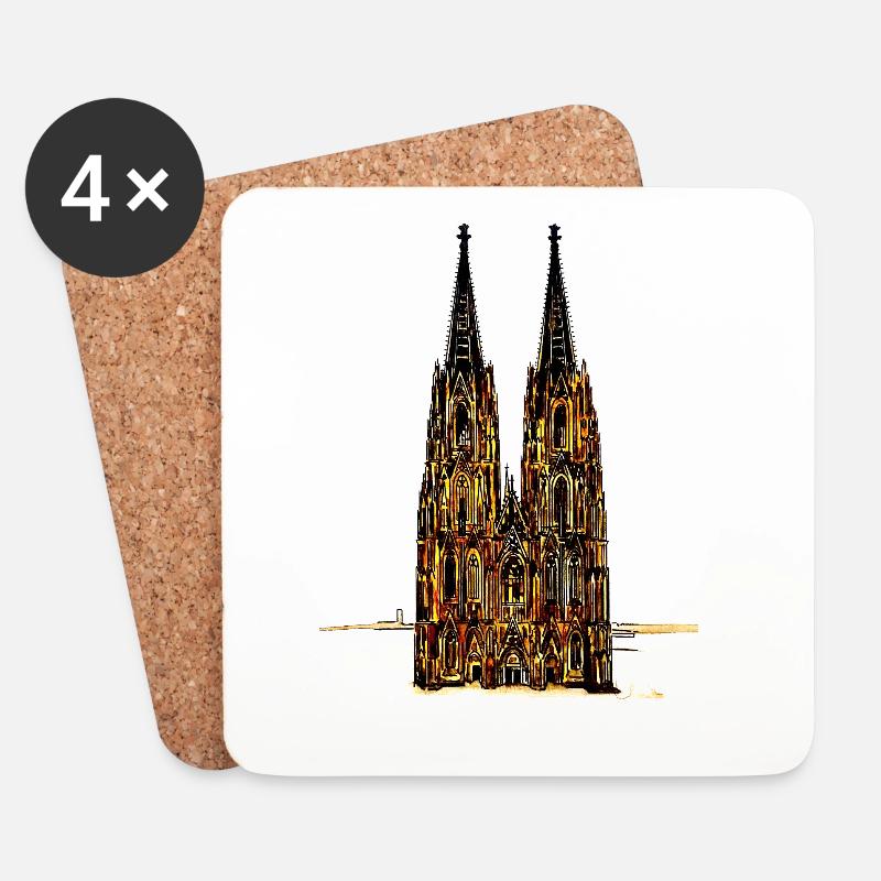 Kölner Dom - Untersetzer (4er-Set) - Weiß