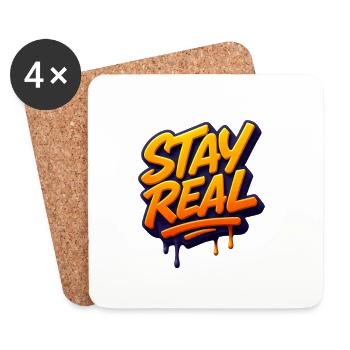 Stay Real Urban Graffiti Design - Coasters (set of 4) - white - Front