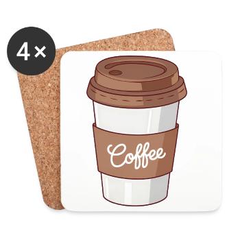 Tasse à café simple pour les amateurs de caféine - Dessous de verre (lot de 4) - blanc - Devant