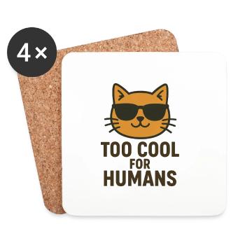 Cat with Sunglasses – For Hiphop Love - Coasters (set of 4) - white - Front
