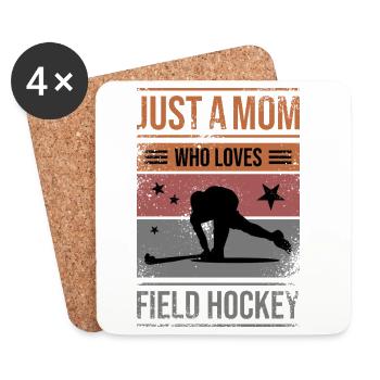Feldhockey T-Shirt Design für Moms - Untersetzer (4er-Set) - Weiß - Vorne