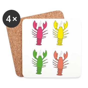 Colorful Lobster - Coasters (set of 4) - white - Front