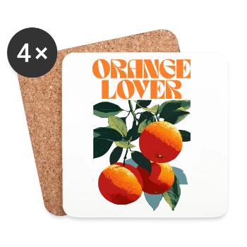 Orange Lover Frucht Illustration - Untersetzer (4er-Set) - Weiß - Vorne