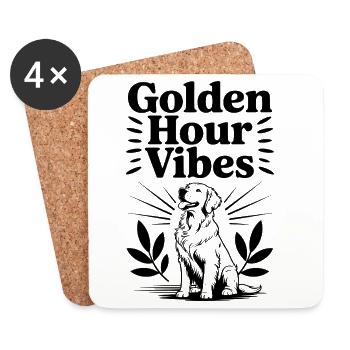 Golden Hour Vibes - Coasters (set of 4) - white - Front