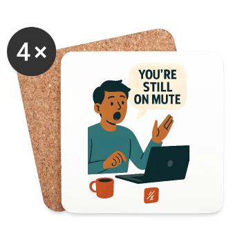 Mute Status Speech Bubble Graphic - Coasters (set of 4) - white - Front