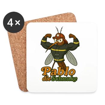 Firefighter Pablo - Coasters (set of 4) - white - Front