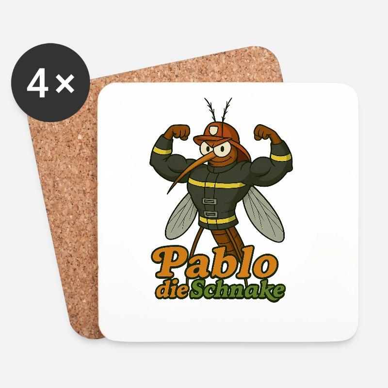 Feuerwehrmann Pablo - Untersetzer (4er-Set) - Weiß