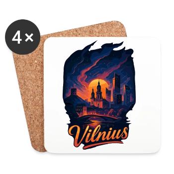 Vilnius Capitale Lituanie Baltique Cadeau - Dessous de verre (lot de 4) - blanc - Devant