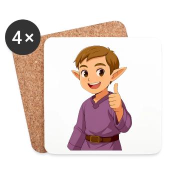 Shane – The cheerful, sweet elf boy with charm - Coasters (set of 4) - white - Front