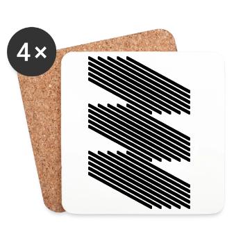 Lignes géométriques Bauhaus Art Design - Dessous de verre (lot de 4) - blanc - Devant