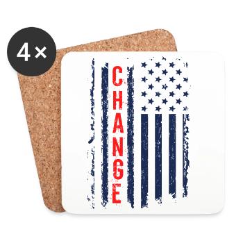 American flag style with modern aesthetics - Coasters (set of 4) - white - Front