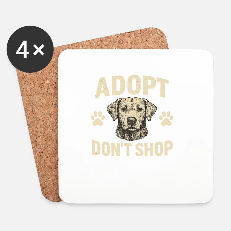 Hund Adoption Motiv Design - Untersetzer (4er-Set) - Weiß