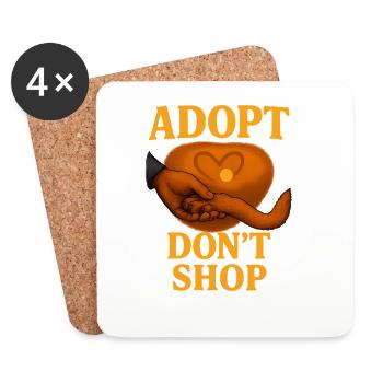Empathetic cat adoption design - Coasters (set of 4) - white - Front