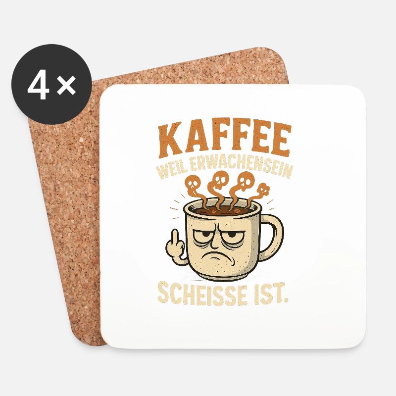 Coffee graphic with humorous message - Coasters (set of 4) - white