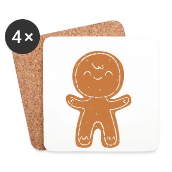 Grossesse Naissance Pain d’épices Noël - Dessous de verre (lot de 4) - blanc - Devant