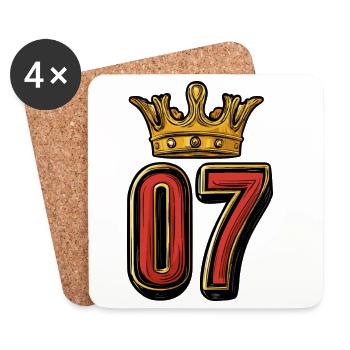 7 Number Crown - Coasters (set of 4) - white - Front