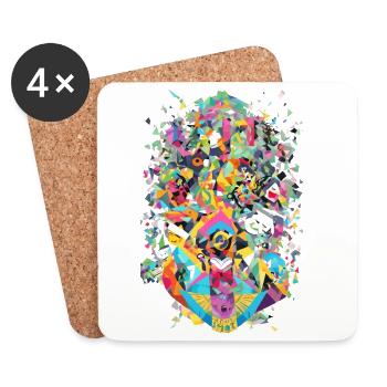 Abstract design with vibrant colors - Coasters (set of 4) - white - Front