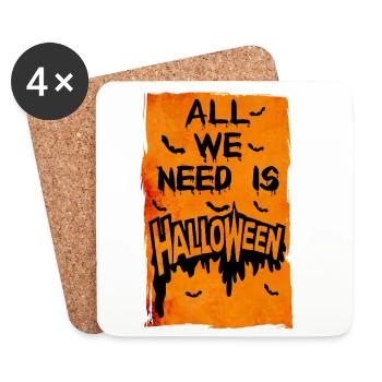 Grunge Halloween T-Shirt 31. Oktober Alles, was wir brauchen, ist - Untersetzer (4er-Set) - Weiß - Vorne