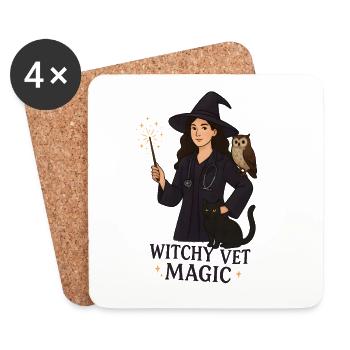 Witch Vet Magic Charm - Coasters (set of 4) - white - Front