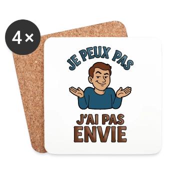 Je peux pas, j'ai pas envie - Dessous de verre (lot de 4) - blanc - Devant