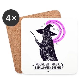 Moonlight Magic & Halloween Dreams - Untersetzer (4er-Set) - Weiß - Vorne