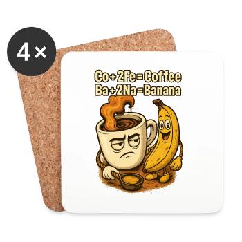 Kaffee Banane Chem Wortspiel - Untersetzer (4er-Set) - Weiß - Vorne