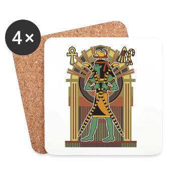 HEKA Egyptian God of Magic - Coasters (set of 4) - white - Front