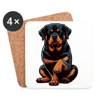 Rottweiler Propriétaire de Rottweiler Lovers - Dessous de verre (lot de 4) - blanc - Devant